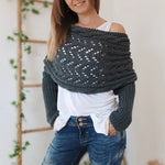 Damen Bolero-Cardigan mit Ajour- und Zopfmuster