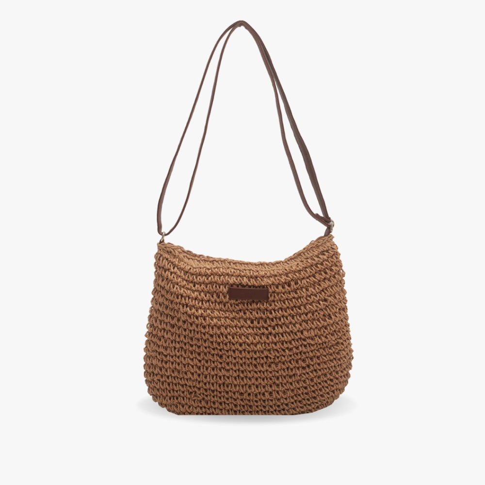 Damen Stroh Schultertasche Vegane Lederriemen Umhängetasche - Image 11