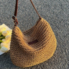Damen Stroh Schultertasche Vegane Lederriemen Umhängetasche - Image 19