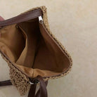 Damen Stroh Schultertasche Vegane Lederriemen Umhängetasche - Image 17