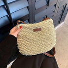 Damen Stroh Schultertasche Vegane Lederriemen Umhängetasche - Image 10