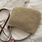 Damen Stroh Schultertasche Vegane Lederriemen Umhängetasche - Image 9