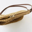 Damen Stroh Schultertasche Vegane Lederriemen Umhängetasche - Image 7