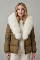 Damen Steppjacke Kunstfell Kapuze warm - Image 18