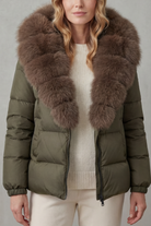 Damen Steppjacke Kunstfell Kapuze warm - Image 9