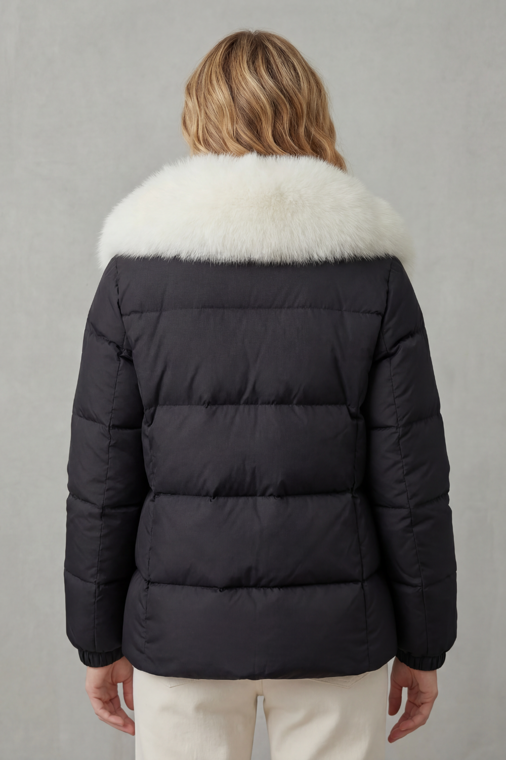 Damen Steppjacke Kunstfell Kapuze warm - Image 4