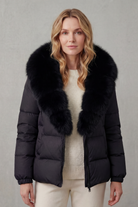 Damen Steppjacke Kunstfell Kapuze warm - Image 8