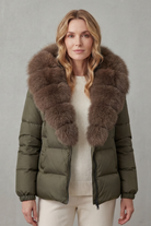 Damen Steppjacke Kunstfell Kapuze warm - Image 10