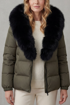 Damen Steppjacke Kunstfell Kapuze warm - Image 11