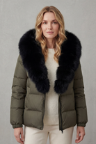 Damen Steppjacke Kunstfell Kapuze warm - Image 12