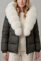 Damen Steppjacke Kunstfell Kapuze warm - Image 13