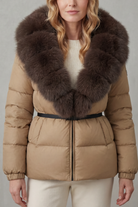Damen Steppjacke Kunstfell Kapuze warm - Image 15