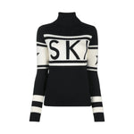 Damen Rollkragenpullover Modern Grafik Strickpullover
