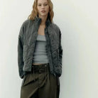 Elegante Damenjacke Kurz Übergangsjacke mit Taschen - Image 4