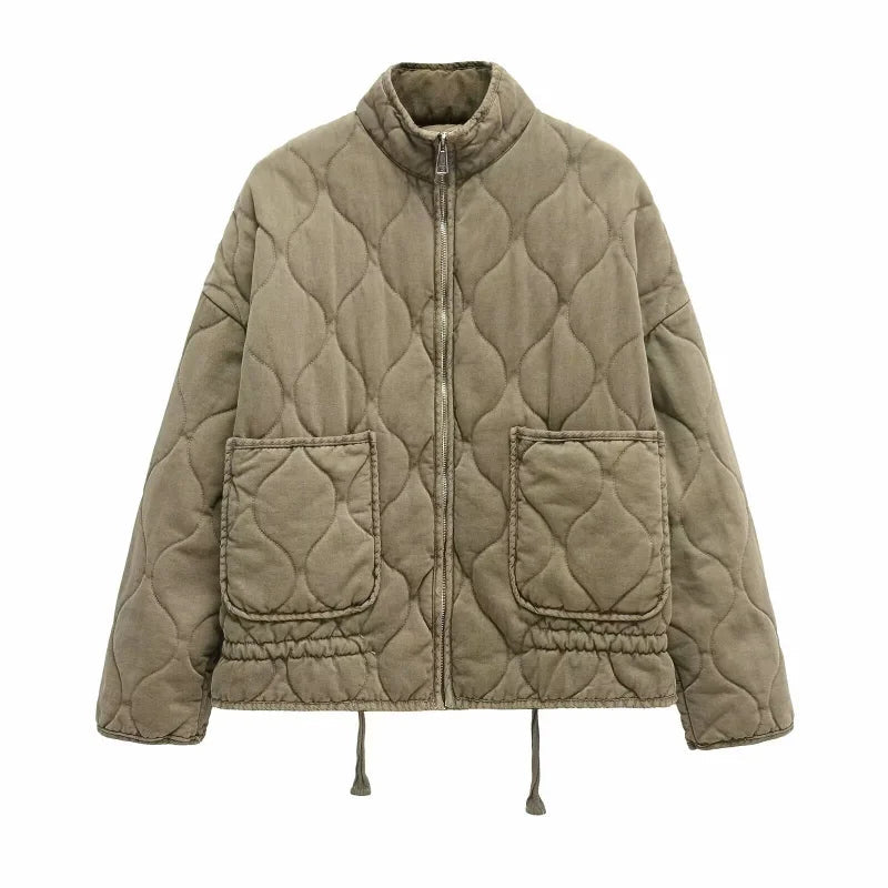 Elegante Damenjacke Kurz Übergangsjacke mit Taschen - Image 5