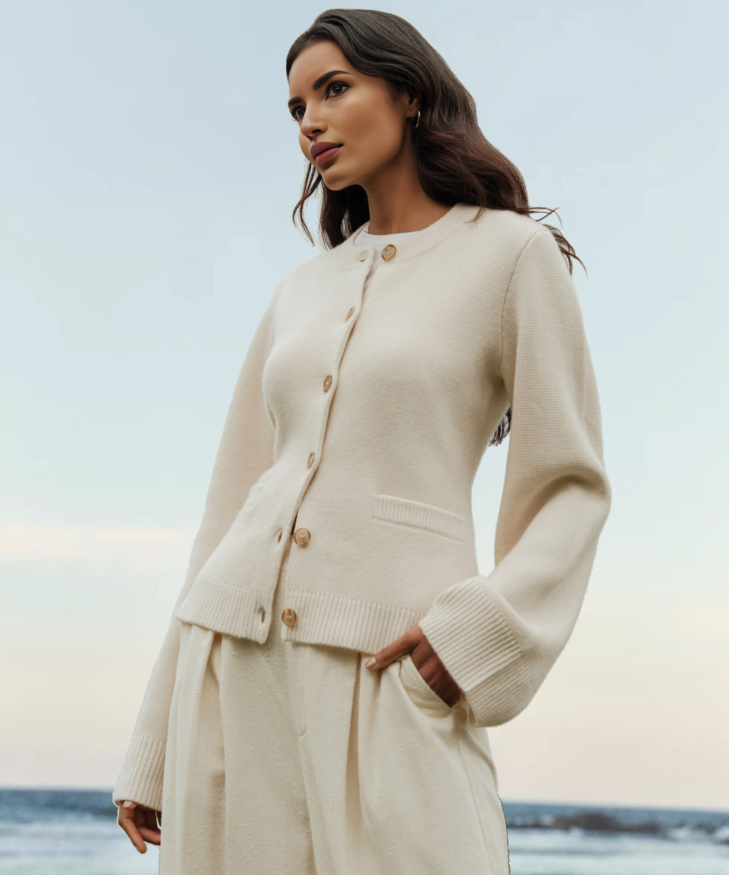 Damen Strickjacke mit Knöpfen Cardigan - Image 2
