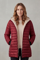 Damen Sherpa Gefütterte Kapuzen Steppjacke - Image 12