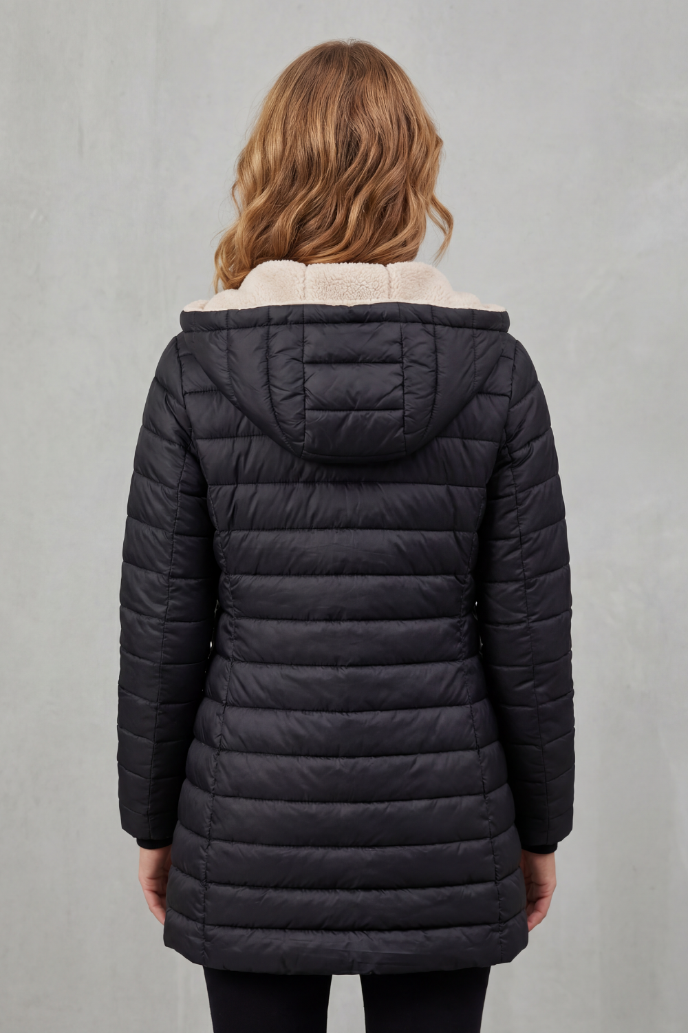 Damen Sherpa Gefütterte Kapuzen Steppjacke - Image 4
