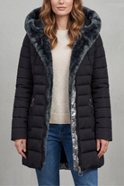 Damen Winterparka Kunstfellfutter mit Kapuze