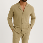 Herren Leinen Set Zweiteiler Hemd Hose Beige - Image 5