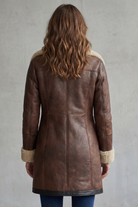 Damen Faux Wildleder Longmantel Shearling-Imitat - Image 4