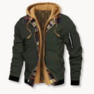 Herren Steppjacke mit Kapuze Kariert Gefüttert - Image 3