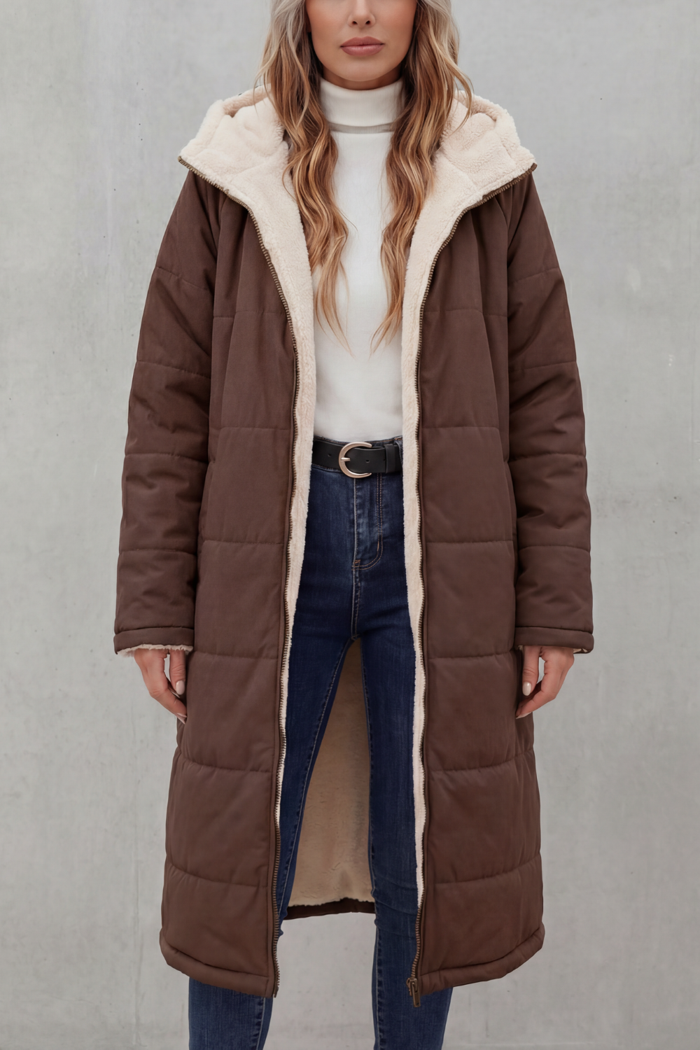 Damen Fleece Mantel - Image 7