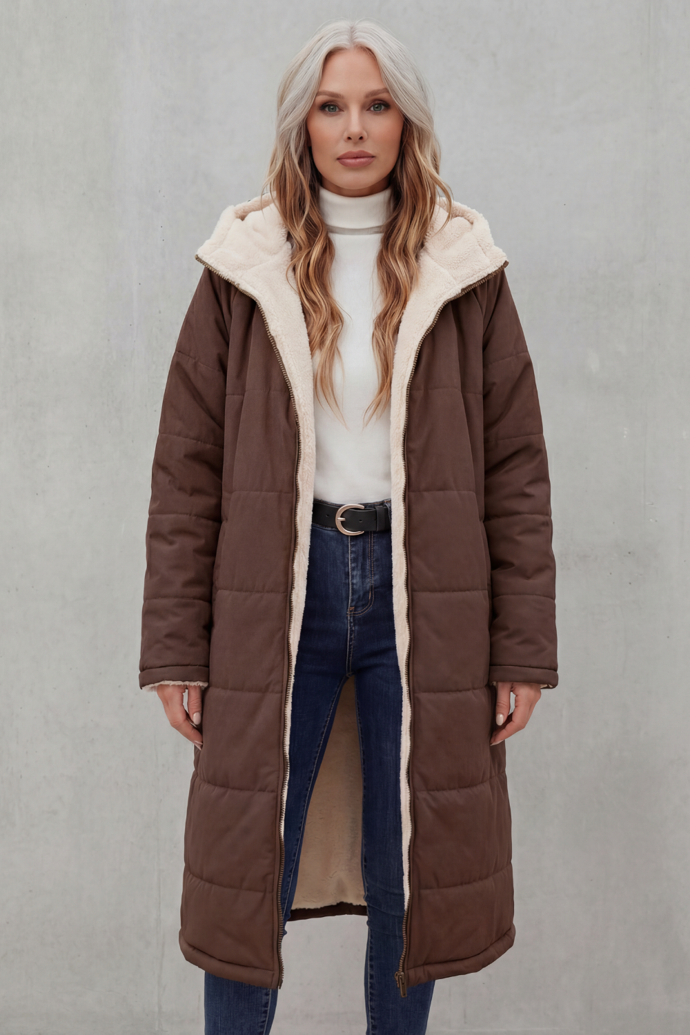 Damen Fleece Mantel - Image 8
