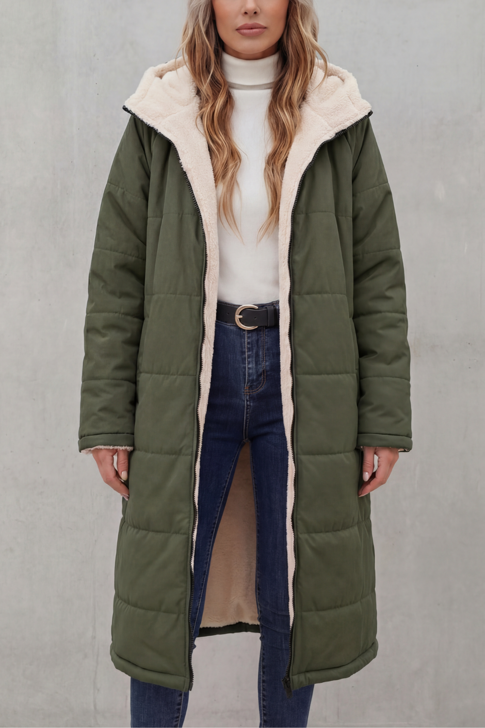 Damen Fleece Mantel - Image 9