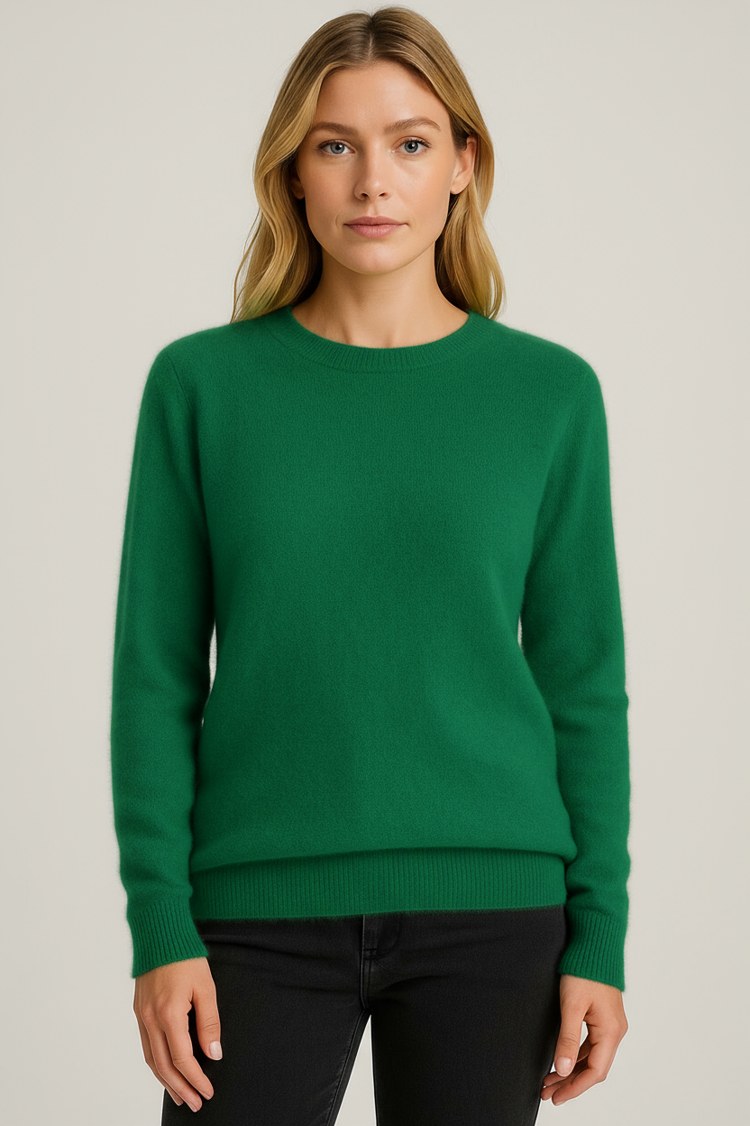 Damen Feinstrickpullover Kaschmir-Optik Rundhals - Image 2