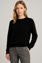 Damen Feinstrickpullover Kaschmir-Optik Rundhals - Image 4