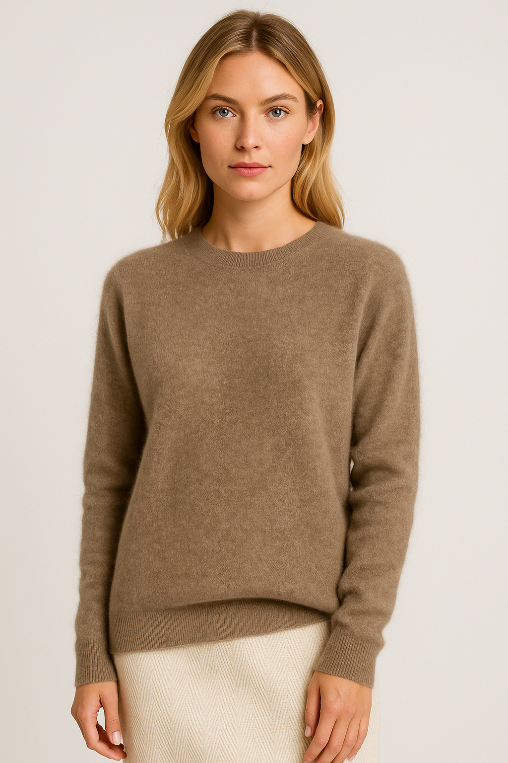 Damen Feinstrickpullover Kaschmir-Optik Rundhals - Image 6