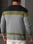 Herren Kabelstrickpullover Colorblock Rundhals - Image 14