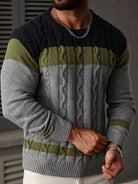 Herren Kabelstrickpullover Colorblock Rundhals - Image 13