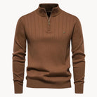 Herren Strickpullover Viertelreißverschluss Stehkragen Gerипpt

Wait, let me recount and rebuild properly.

Herren Gerippter Strickpullover Viertelreißverschluss Stehkragen - Image 4