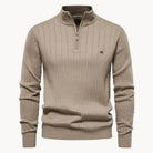 Herren Strickpullover Viertelreißverschluss Stehkragen Gerипpt

Wait, let me recount and rebuild properly.

Herren Gerippter Strickpullover Viertelreißverschluss Stehkragen - Image 5