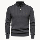 Herren Strickpullover Viertelreißverschluss Stehkragen Gerипpt

Wait, let me recount and rebuild properly.

Herren Gerippter Strickpullover Viertelreißverschluss Stehkragen - Image 7