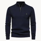 Herren Strickpullover Viertelreißverschluss Stehkragen Gerипpt

Wait, let me recount and rebuild properly.

Herren Gerippter Strickpullover Viertelreißverschluss Stehkragen