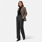 Damen Karierter Blazer Figurbetonter Klassischer Revers - Image 2