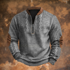 Herren Strickpullover Viertelreißverschluss Zopfmuster Troyer - Image 5