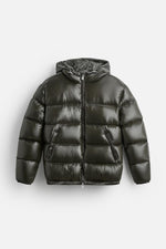 Veste matelassée rembourrée à capuche avec fermeture éclair