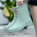 Bottes de pluie pour femme à hauteur de cheville avec semelle antidérapante