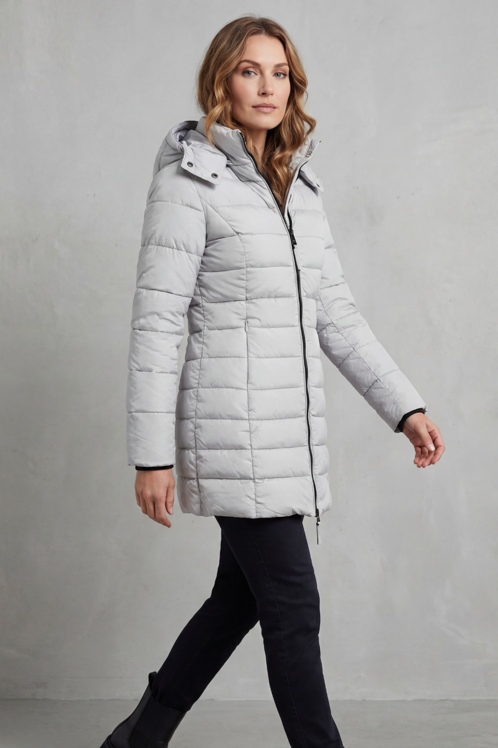 Damen Steppjacke warm figurbetont mit Kapuze - Image 3