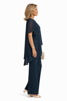 Women Two Piece Wide Leg Set Elegant Flowy - Image 6