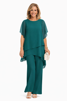 Women Two Piece Wide Leg Set Elegant Flowy - Image 3