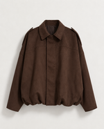 Veste pour femme en imitation suède, coupe ample et fermeture dissimulée