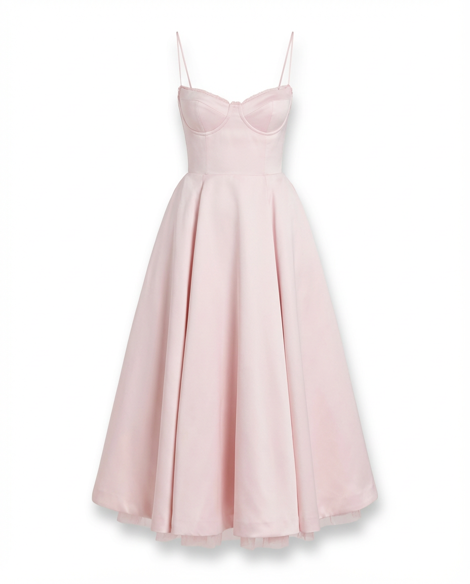 Damen Midikleid Fit and Flare Festlich Spaghettiträger - Image 11