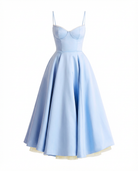 Damen Midikleid Fit and Flare Festlich Spaghettiträger - Image 9