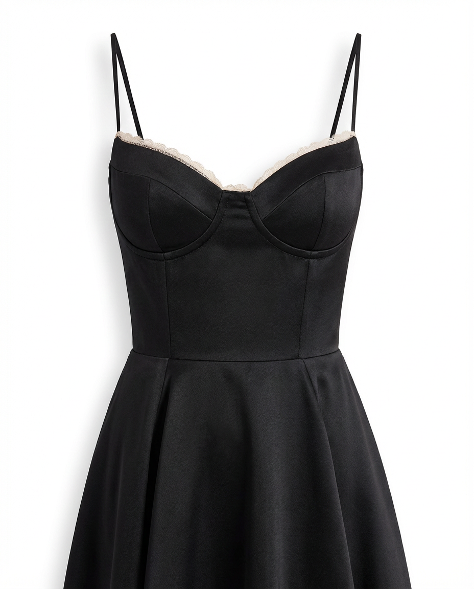 Damen Midikleid Fit and Flare Festlich Spaghettiträger - Image 6