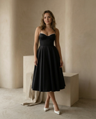 Damen Midikleid Fit and Flare Festlich Spaghettiträger - Image 4